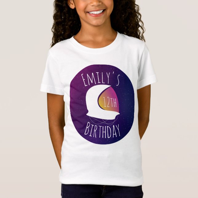 Camiseta Fiesta de Cumpleaños Galaxia Espacial Astronauta M (Anverso)