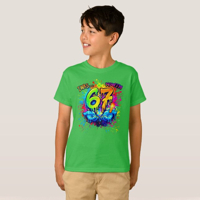 Camiseta Fiesta de Cumpleaños Graffiti Seis Siete Tendencia (Anverso completo)
