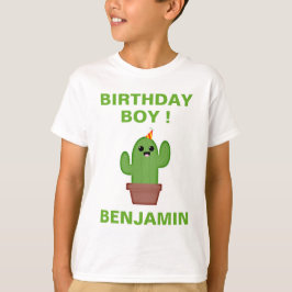 Camiseta Fiesta de cumpleaños linda del cactus de Kawaii de
