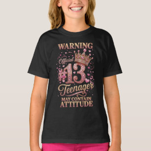 Camiseta Fiesta de cumpleaños número 13 para niña Oficial A