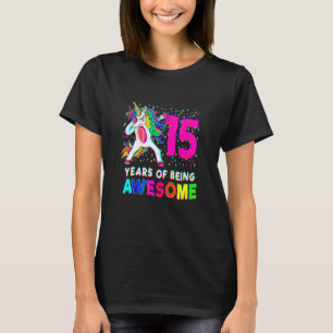 Camiseta Fiesta de cumpleaños número 15 de unicornio hacien