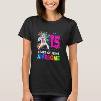 Camiseta Fiesta de cumpleaños número 15 de unicornio hacien