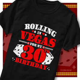 Camiseta Fiesta de Cumpleaños número 30 Vintage Rolling In 