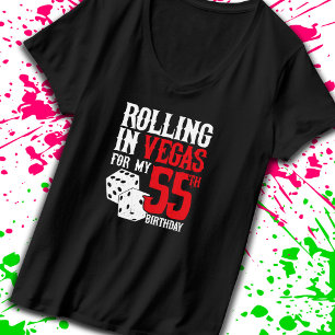 Camiseta Fiesta de cumpleaños número 55 de Las Vegas - Roll