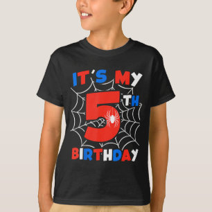 Camiseta Fiesta de cumpleaños número 5 de Telaraña Cumpleañ