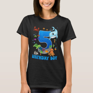 Camiseta Fiesta de cumpleaños número 5 del océano Cumpleaño
