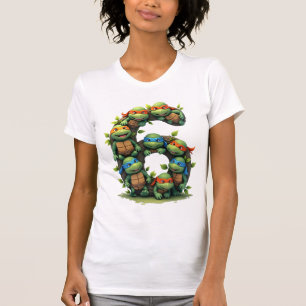 Camiseta Fiesta de cumpleaños número 6 tema tortuga marina