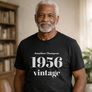 Camiseta Fiesta de cumpleaños número 70 Negra Vintage 1956