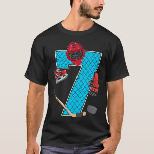 Camiseta Fiesta de cumpleaños número 7 de Hockey sobre Hiel
