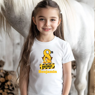 Camiseta Fiesta de cumpleaños número 8 con tema de construc