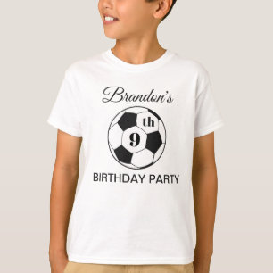 Camiseta Fiesta de cumpleaños número 9 Fútbol Blanco Niños 