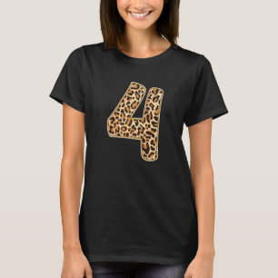 Camiseta Fiesta de cumpleaños número cuatro 4 de Leopardo C