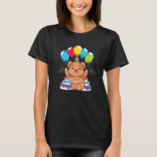 Camiseta Fiesta de cumpleaños Oso Marrón Animal de la Selva