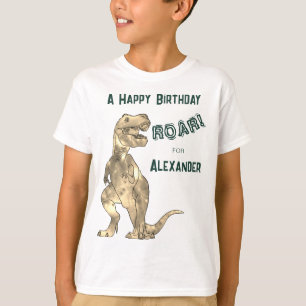 Camiseta Fiesta de Cumpleaños Personalizada de Dinosaurio T