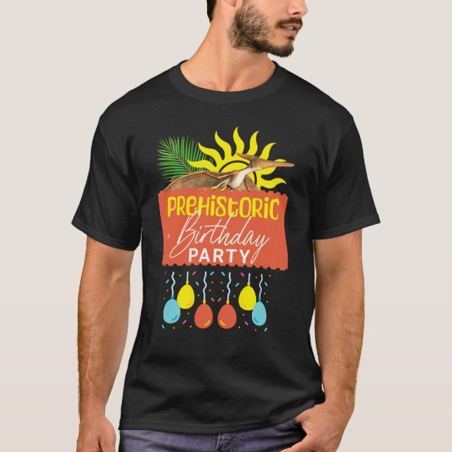 Camiseta Fiesta de Cumpleaños Prehistórico de Pterodáctilo (Anverso)