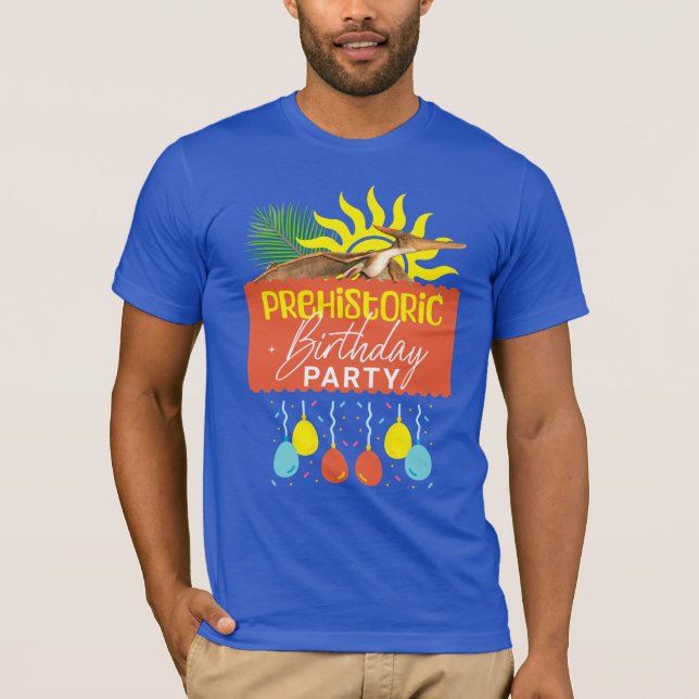 Camiseta Fiesta de Cumpleaños Prehistórico de Pterodáctilo (Anverso)