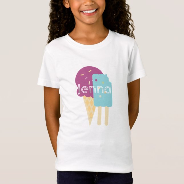 Camiseta Fiesta de cumpleaños púrpura de crema de hielo cúb (Anverso)