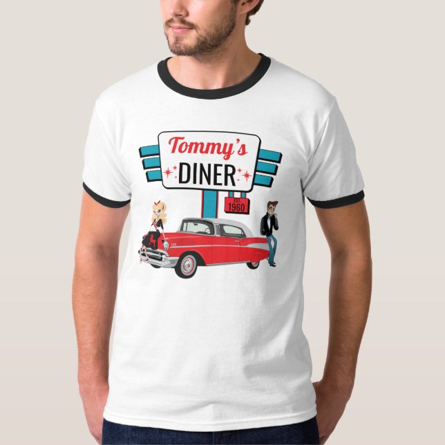 Camiseta Fiesta de Cumpleaños Retro de Comida Rápida de los (Anverso)