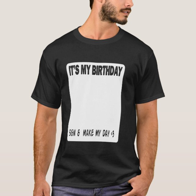 Camiseta Fiesta de cumpleaños - Rótulo y mi día (Anverso)
