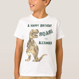 Camiseta Fiesta de cumpleaños T-Rex de Dinosaur para niños 