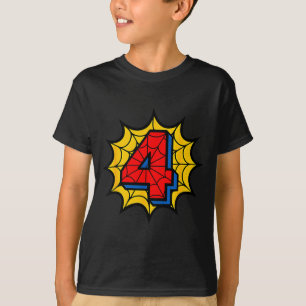 Camiseta Fiesta de Cumpleaños Tema Sder para Niños de 4 Año