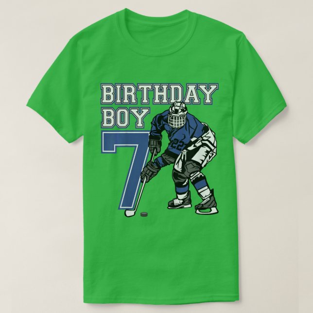 Camiseta Fiesta de cumpleaños temática de hockey sobre hiel (Diseño del anverso)