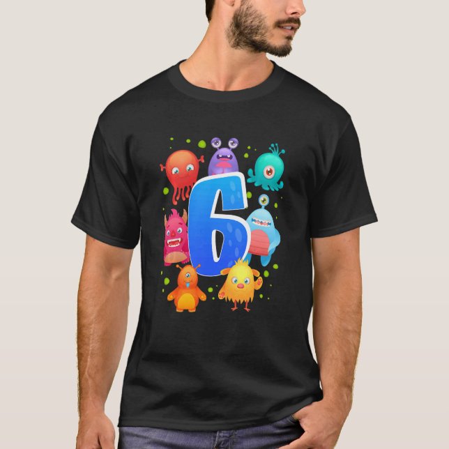 Camiseta Fiesta de cumpleaños temática de los niños 6º Mons (Anverso)