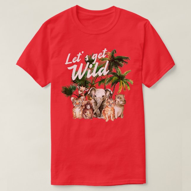 Camiseta Fiesta de cumpleaños zoológico Safari Animales por (Diseño del anverso)