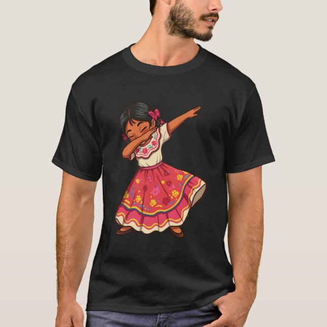 Camiseta Fiesta de danza Cinco de Mayo Chica mexicana Dabbi (Anverso)