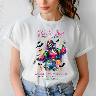 Camiseta Fiesta de Despedida de Soltera de Ghouls Rosas de 