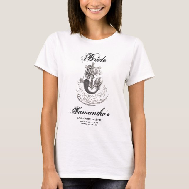 Camiseta Fiesta de Despedida de Soltera de Sirena de Última (Anverso)