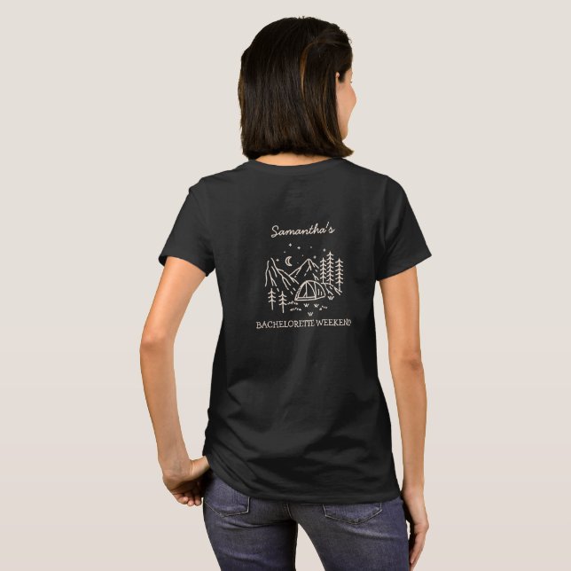 Camiseta Fiesta de Despedida de Soltera Moderna y Simple en (Reverso completo)