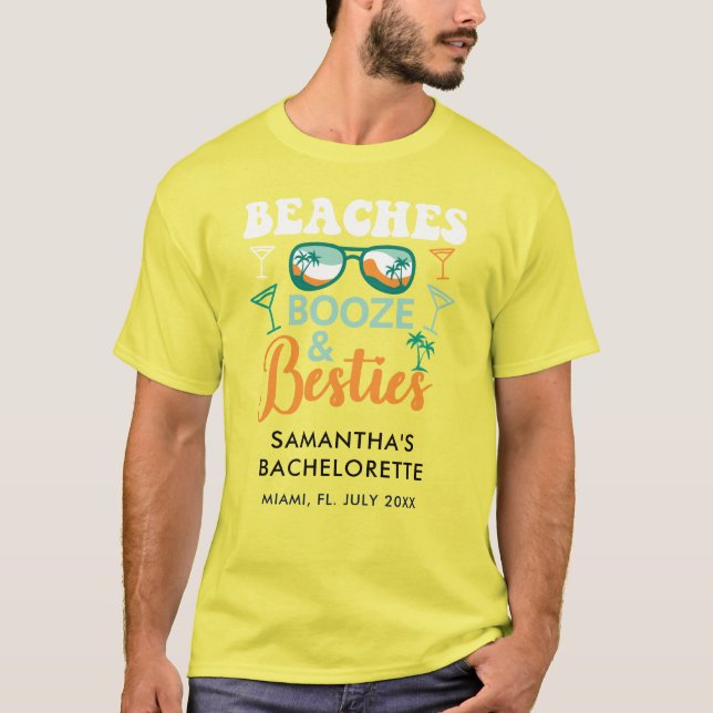 Camiseta Fiesta de Despedida de Soltera Personalizada Playa (Anverso)