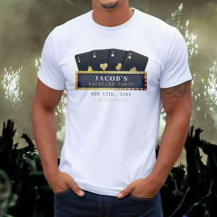 Camiseta Fiesta de Despedida de Soltera Poker Aces Gold & B