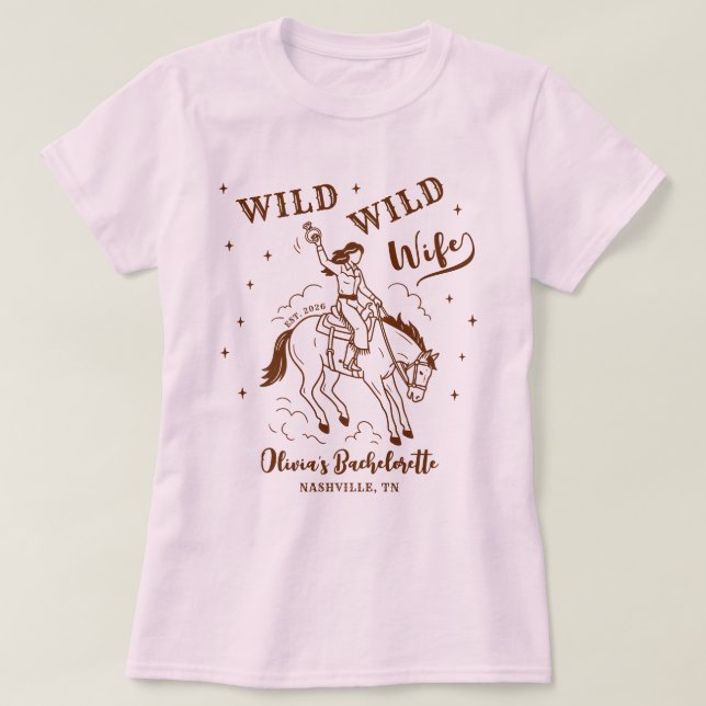 Camiseta Fiesta de Despedida de Soltera Salvaje Oeste (Diseño del anverso)