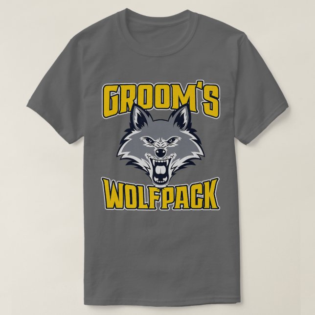 Camiseta Fiesta de Despedida de Soltero Divertida Lobo Mana (Diseño del anverso)