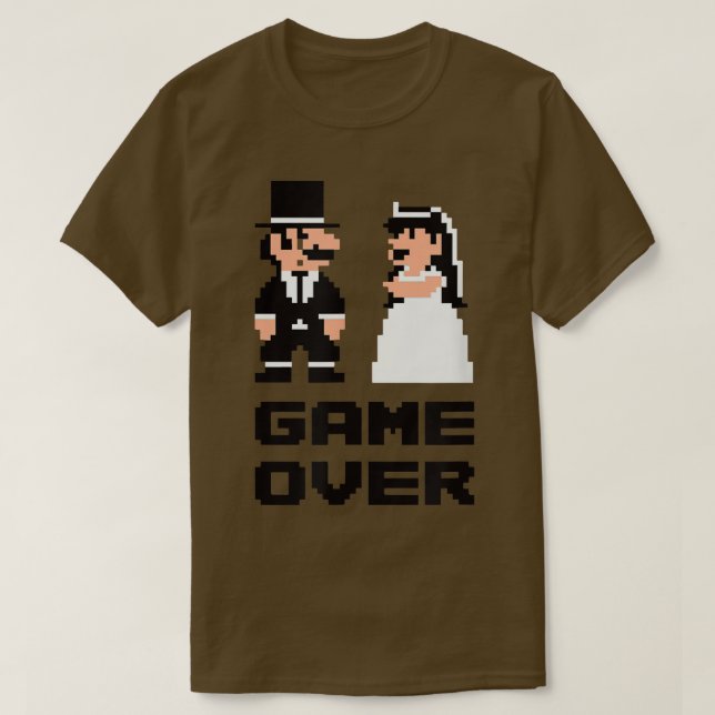Camiseta Fiesta de Despedida de Soltero Game Over, Cómic de (Diseño del anverso)