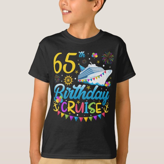 Camiseta fiesta de Día B en crucero de cumpleaños 65 (Anverso)