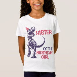 Camiseta Fiesta de Dinosaur T-Rex Gorra Hermana Chica de Cu
