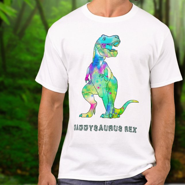 Camiseta Fiesta de Dinosaurio Dad Daddysaurus Rex (Kids dinosaur birthday party dad funny Daddysaurus rex Tshirt with colorful T-Rex dino)