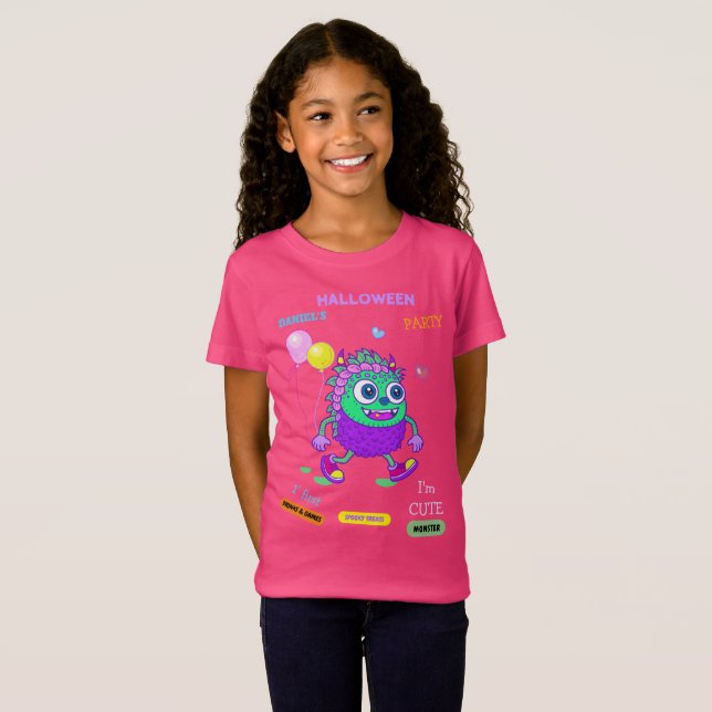 Camiseta Fiesta de disfraces de Halloween monstruos diversi (Anverso completo)