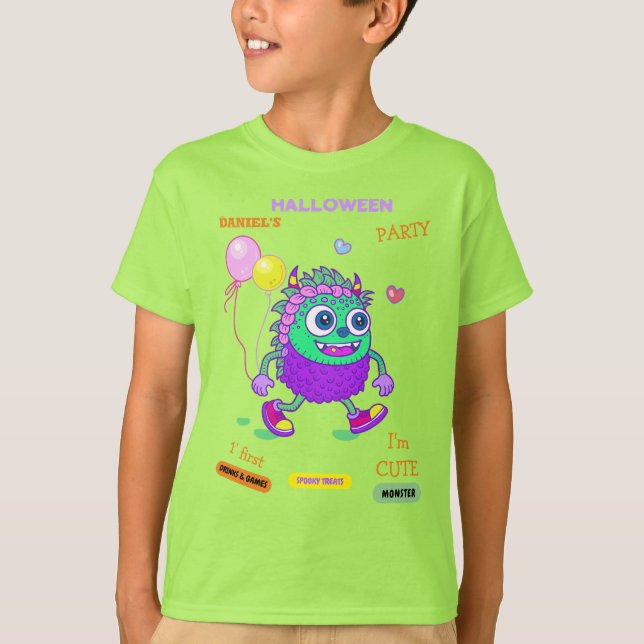 Camiseta Fiesta de disfraces de Halloween monstruos diversi (Anverso)