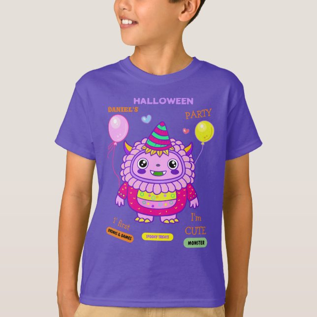 Camiseta Fiesta de disfraces de Halloween monstruos diversi (Anverso)