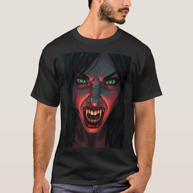 Camiseta Fiesta de disfraces de halloween para mujer vampir (Anverso)