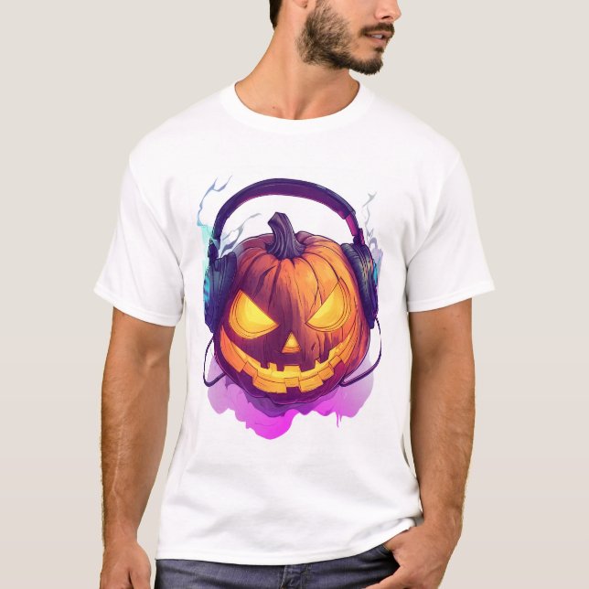 Camiseta Fiesta de Dj de calabaza (Anverso)