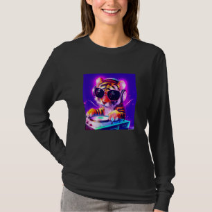 Camiseta Fiesta de DJ Tigre Club Disk Jockey Gif EDM Baile 