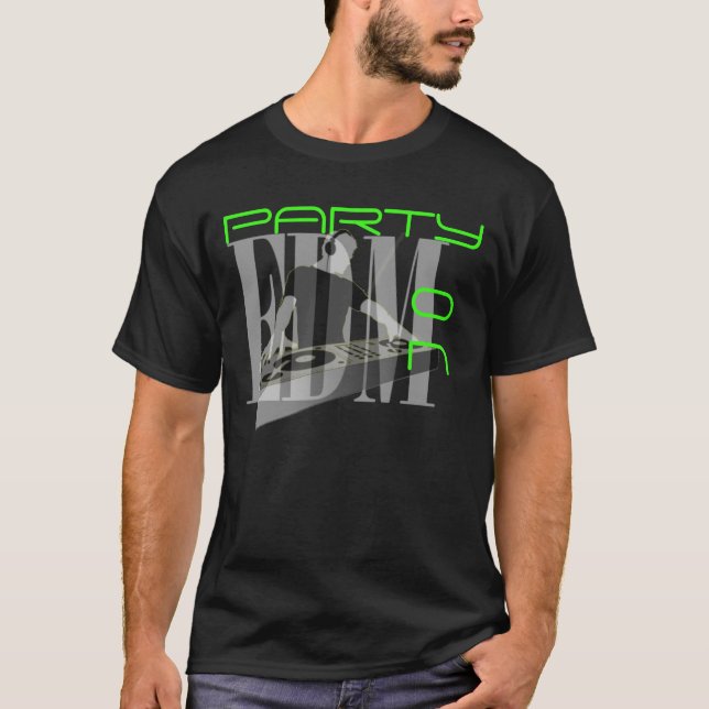 CAMISETA FIESTA DE EDM NEÓN VERDE ACTIVADA (Anverso)
