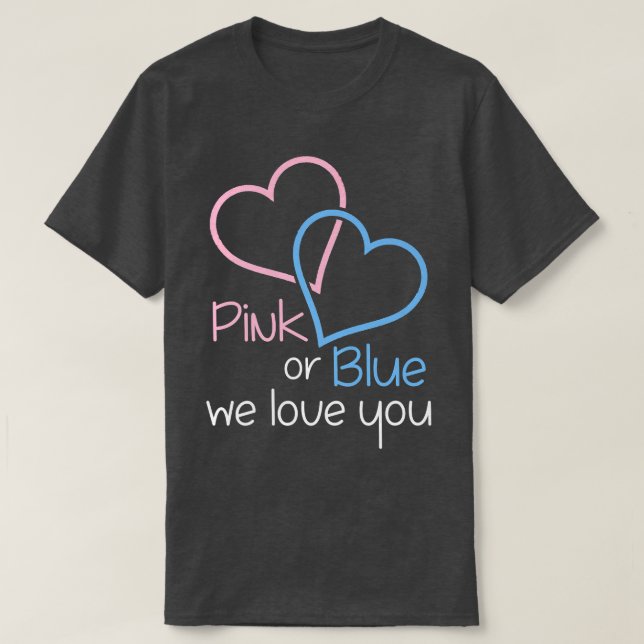 Camiseta Fiesta de embarazo rosado o Blu (Diseño del anverso)