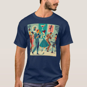 Camiseta Fiesta de estilo moderno de mediados de siglo The