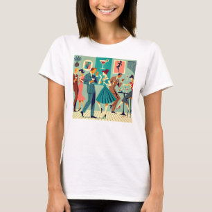 Camiseta Fiesta de estilo moderno de mediados de siglo The 